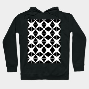 star shapes abstract black and white tile pattern Hoodie
